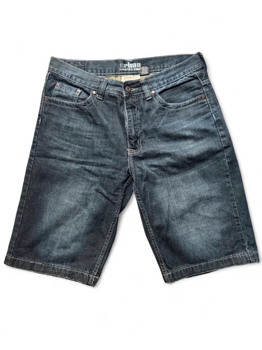 Urban Pipeline Mens Size 32 Dark Wash Denim Shorts Jorts Baggy Y2K Skater 100% C